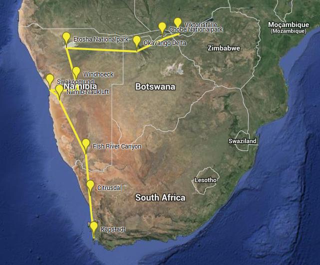 Route Südliches Afrika