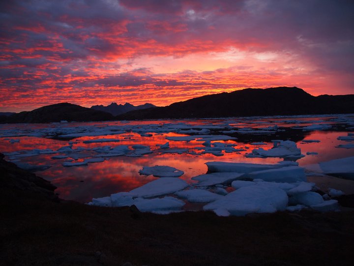 Weltreise Sonnenuntergang Grönland